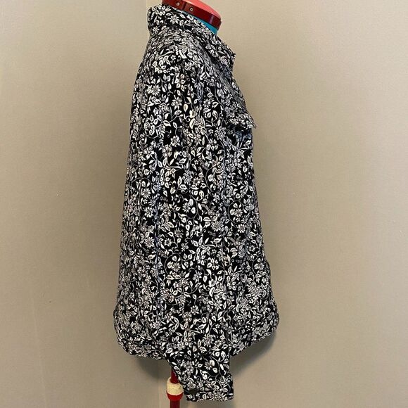 Charter Club BOHO Button Up Cotton Black & White Womens Jacket Size 2X - Picture 2 of 9